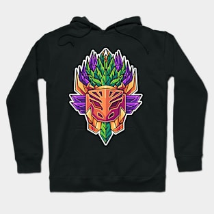 tribal illustration of demon mask Hoodie